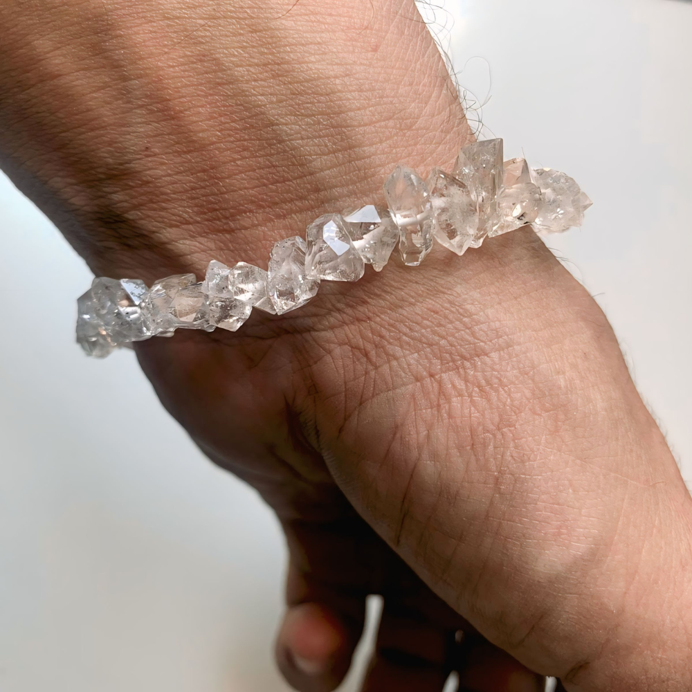 Natural Clear Quartz Chips Bracelet – Handmade Boho Gem 5
