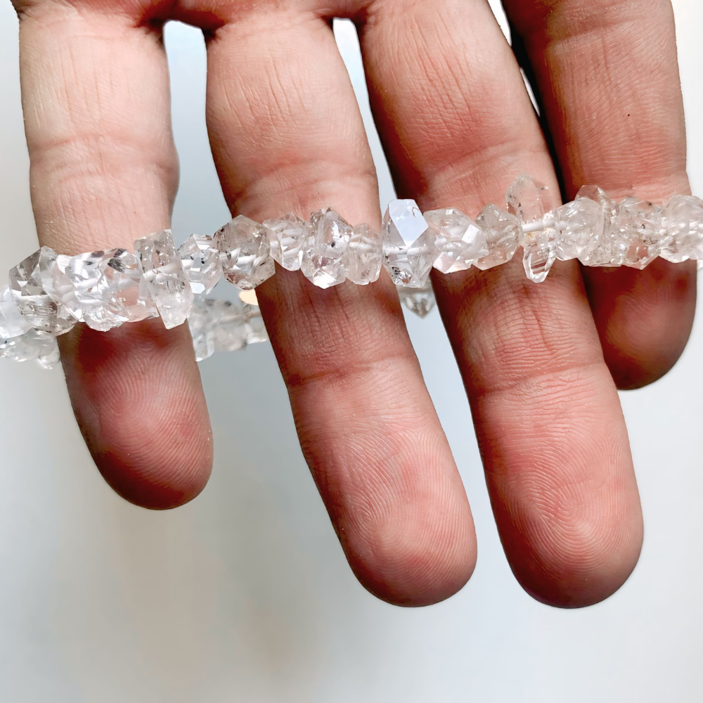 Natural Clear Quartz Chips Bracelet – Handmade Boho Gem 6