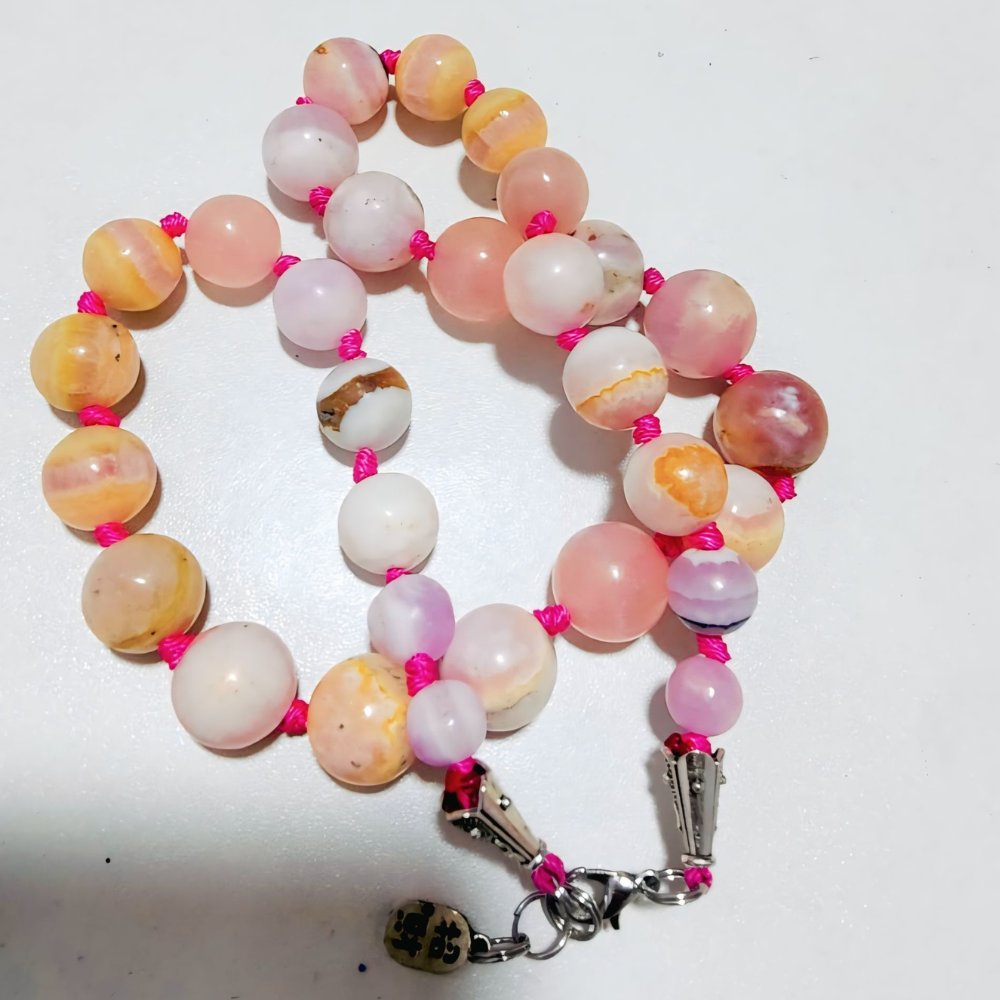 Pink Aragonite Meditation Necklace – Calming Crystal Jewelry