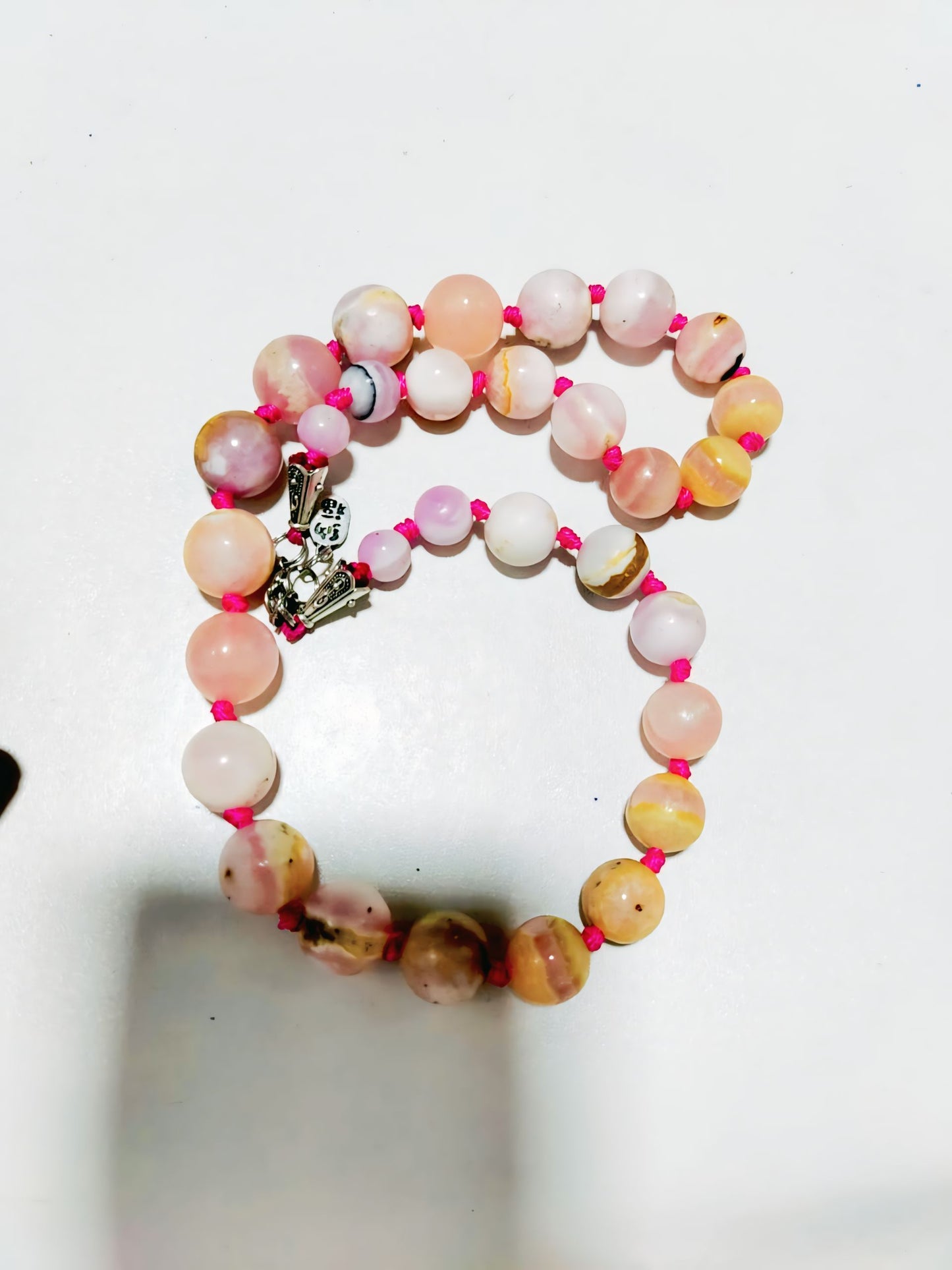 Pink Aragonite Meditation Necklace – Calming Crystal Jewelry 3