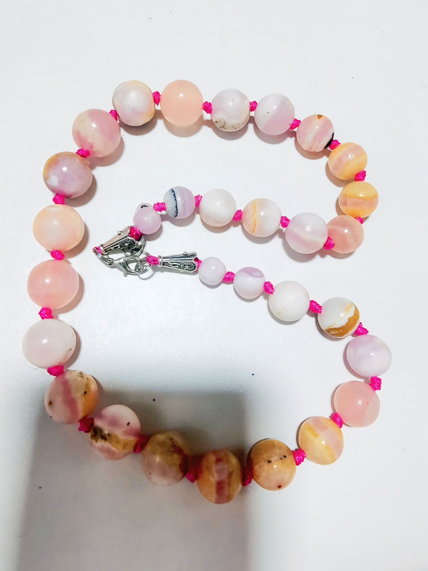 Pink Aragonite Meditation Necklace – Calming Crystal Jewelry 5