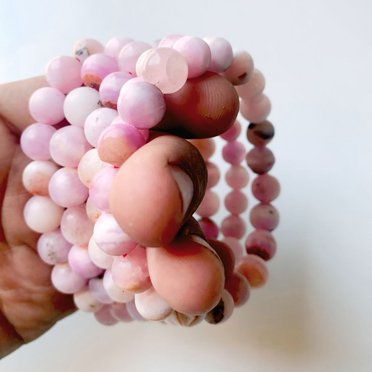 Pink Aragonite Calcite Beads Bracelets – Healing Jewelry